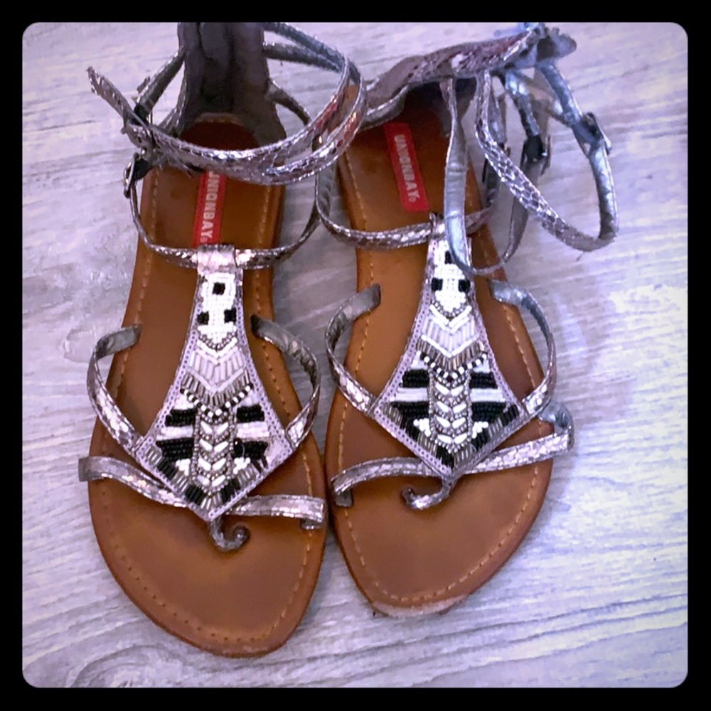 Cute snakeskin and tribal sandals.